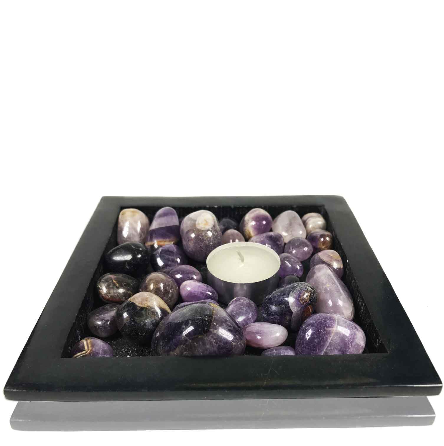 Small Amethyst Candle Holder Plate Cs777C