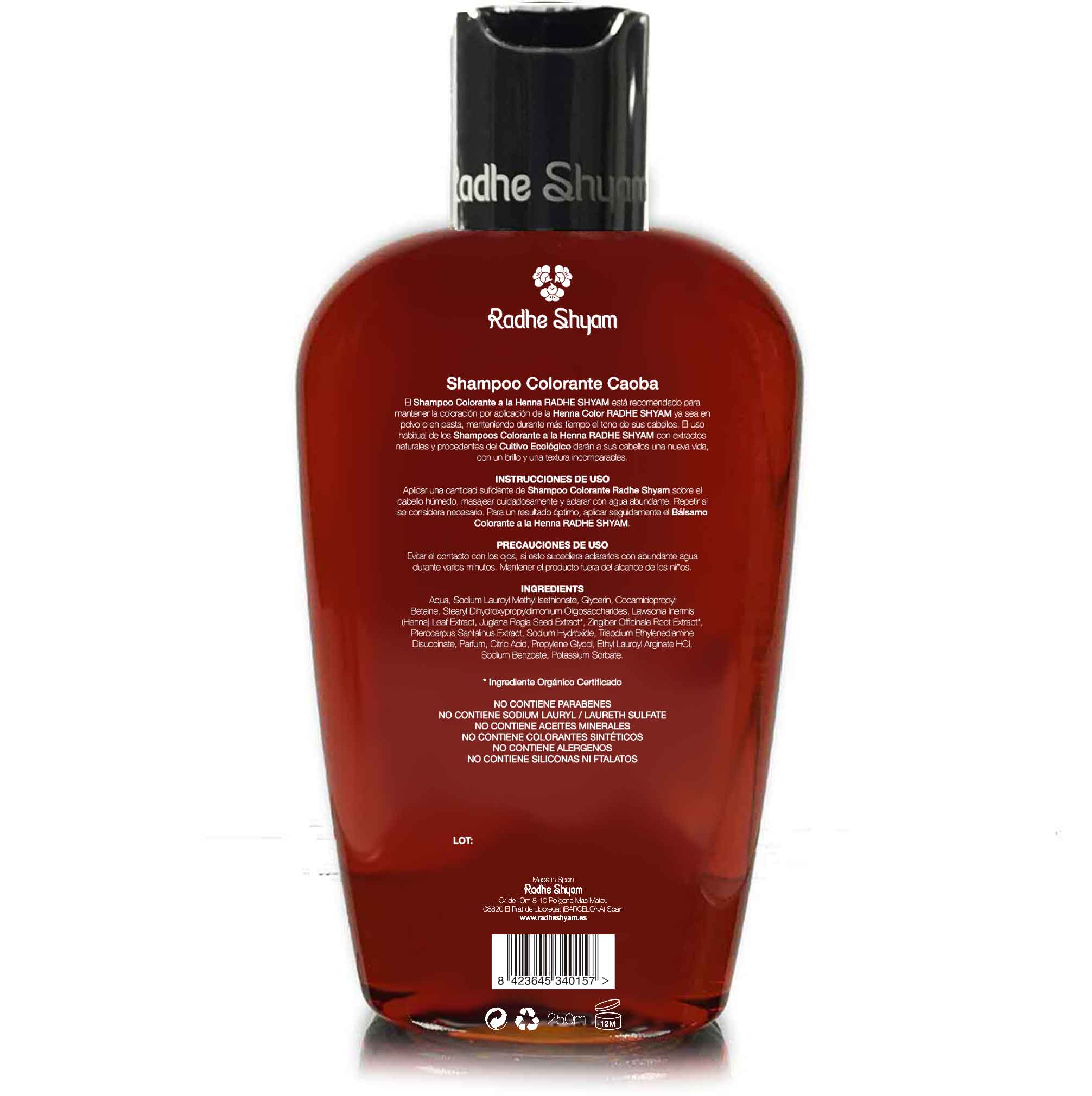 Shampooing Au Henné Couleur Acajou 250 Cc Et 400 Cc