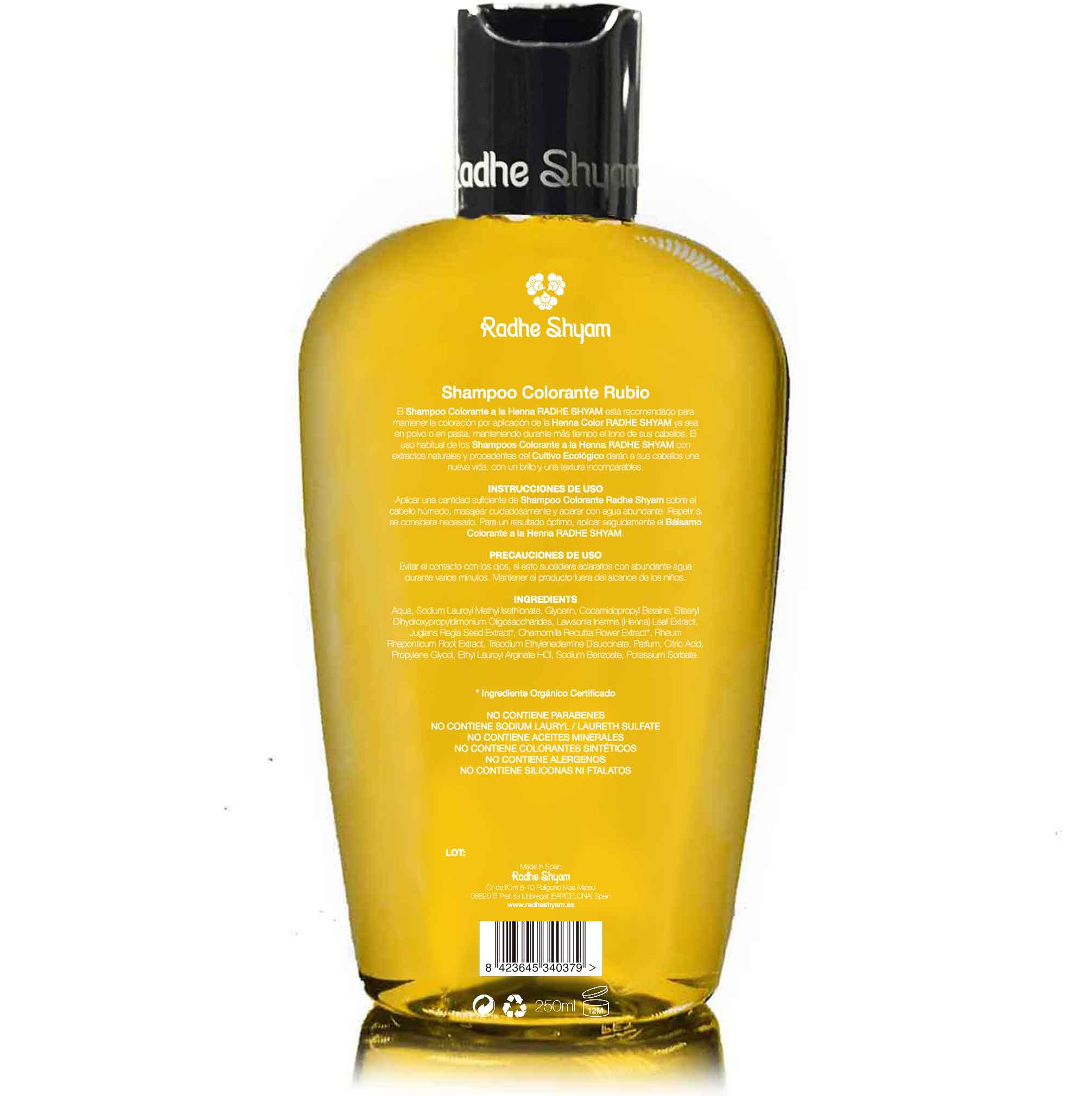 Shampoo Henna Color Rubio 250 Cc Y 400 Cc