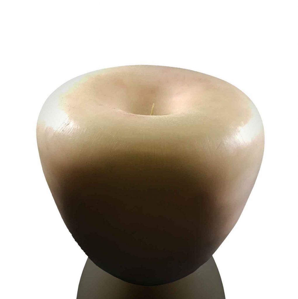 Large Ivory Apple Candle Oy179